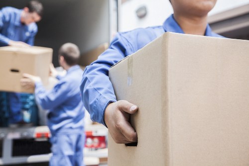 Flat removals team preparing apartment move in Brent