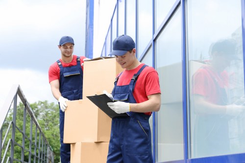 Moving team assessing safety before a removals job
